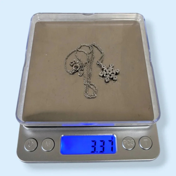 Vintage IBB Rhinestone Snowflake Necklace - Picture 6 of 6